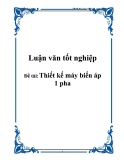 Luận văn tốt nghiệp: Thiết kế máy biến áp 1 pha