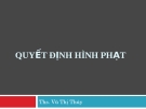 Bài giảng Luật Hình sự: Bài 14 -  ThS. Vũ Thị Thúy
