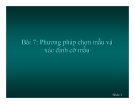 Bài giảng Phương pháp nghiên cứu khoa học: Bài 7