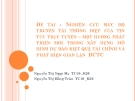 Đề tài: Nghiên cứu mức độ truyền tải thông điệp của tin tức trực tuyến - Một hướng phát triển mới trong xây dựng mô hình dự báo kiệt quệ tài chính và phát hiện gian lận BCTC