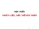 Bài giảng học phần Nhiên liệu, dầu mỡ bôi trơn: Chương 1 - Tổng quan về nhiên liệu, dầu mỏ chế biến dầu mỏ