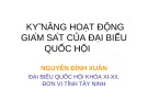 Bài giảng Kỹ năng hoạt động giám sát của đại biểu Quốc hội - Nguyễn Đình Xuân
