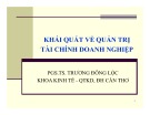 Bài giảng Chương 1: Khái quát về quản trị tài chính doanh nghiệp - PGS.TS. Trương Đông Lộc