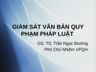 Bài giảng Giám sát văn bản quy phạm pháp luật - GS.TS. Trần Ngọc Đường