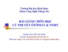 Bài giảng môn học Lý thuyết ôtômát và ngôn ngữ hình thức - Hồ Văn Quân