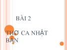 Bài giảng Văn học Nhật Bản: Bài 2 - Thơ ca Nhật Bản