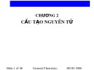 Bài giảng Hóa học 1: Chương 2 - TS. Nguyễn Văn Bời