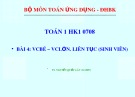 Bài giảng Toán 1: Bài 4 - Vcbé – Vclớn liên tục (sinh viên) - Nguyễn Quốc Lân