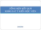 Báo cáo Tổng hợp kết quả khảo sát ý kiến học viên