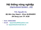 Bài giảng Hệ thống nông nghiệp - ThS. Nguyễn Du