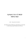 Đề tài: Tập quy tắc cú pháp tiếng Việt