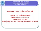 Bài giảng Xác suất thống kê: Chương 1 - ThS. Trần Thị Minh Tâm