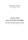 Chương trình ôn tập môn: Lý luận văn học