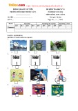 Đề thi học kỳ 1 có đáp án môn: Tiếng Anh 4 - Trường Tiểu học Phước Cát 1 (Năm học 2015-2016)