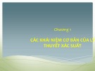 Bài giảng Toán cao cấp - Chương 1: Các khái niệm cơ bản của lý thuyết xác suất