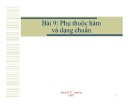 Bài giảng môn Cơ sở dữ liệu - Bài 9: Phụ thuộc hàm và dạng chuẩn (ĐH Công nghệ thông tin)