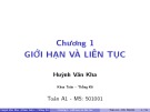 Bài giảng Toán A1: Chương 1 - ThS. Huỳnh Văn Kha