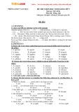 Đề thi chọn học sinh giỏi năm học 2015-2016 môn Tiếng Anh 9 - Phòng Giáo dục và Đào tạo Nam Trực