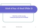 Bài giảng Kinh tế học về thuế (Phần 2) - Mai Hoàng Chương
