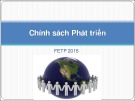 Bài giảng Chính sách Phát triển - Châu Văn Thành