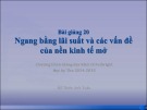 Bài giảng 20: Ngang bằng lãi suất và các vấn đề của nền kinh tế mở (Học kỳ Thu 2014-2015) - Đỗ Thiên Anh Tuấn