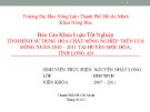 Báo cáo khóa luận tốt nghiệp: Tình hình sử dụng hóa chất nông nghiệp trên lúa đông xuân 2010 – 2011 tại huyện Mộc Hóa, tỉnh Long An