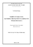 Tóm tắt Luận văn Thạc sĩ Khoa học: Nghiên cứu khả năng tập chống chịu hạn hán của khoai tây (Solanum tuberosum L.)