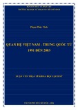 Luận văn Thạc sĩ Khoa học lịch sử: Quan hệ Việt Nam - Trung Quốc từ 1991 đến 2003