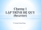 Bài giảng Kỹ thuật lập trình: Chương 1 - Võ Quang Hoàng Khang