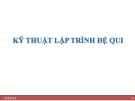 Bài giảng Kỹ thuật lập trình đệ quy