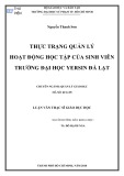 Luận văn Thạc sĩ Giáo dục học: Thực trạng quản lý hoạt động học tập của sinh viên Trường Đại học Yersin Đà Lạt