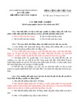 Câu hỏi trắc nghiệm kỳ thi nâng ngạch chuyên viên chính năm 2015