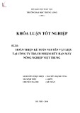 Khóa luận tốt nghiệp: Hoàn thiện kế toán nguyên vật liệu tại Công ty TNHH Máy Nông nghiệp Việt Trung