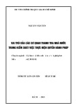 Tóm tắt Luận án Tiến sĩ Luật học: Vai trò của các cơ quan thanh tra nhà nước trong kiểm soát việc thực hiện quyền hành pháp ở Việt Nam