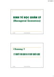 Bài giảng Kinh tế học quản lý: Chương 7 - TS. Phan Thế Công (2013)