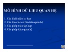 Bài giảng Cơ sở dữ liệu - Chương 1: Mô hình dữ liệu quan hệ