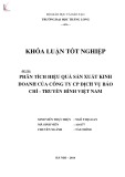 Khóa luận tốt nghiệp chuyên ngành Tài chính: Phân tích hiệu quả sản xuất kinh doanh của Công ty CP Dịch vụ Báo chí - Truyền hình Việt Nam