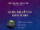 Đề tài: Quản trị lễ tân khách sạn
