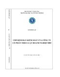 Luận văn Thạc sĩ Luật học: Chế định ban kiểm soát của Công ty Cổ phần theo Luật doanh nghiệp 2005