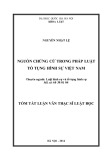 Tóm tắt luận văn Thạc sĩ Luật học: Nguồn chứng cứ trong pháp luật tố tụng hình sự Việt Nam