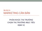 Bài giảng Marketing căn bản - Phân khúc thị trường chọn thị trường mục tiêu định vị