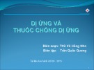 Bài giảng Dị ứng và thuốc chống dị ứng - ThS. Võ Hồng Nho