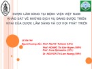 Báo cáo Dược lâm sàng tại bệnh viện Việt Nam: Khảo sát về những dịch vụ đang được triển khai của dược lâm sàng và cơ hội phát triển