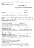 Đề kiểm tra HK 2 môn Sinh học 11 năm 2017 - THPT Lương Ngọc Quyến - Mã đề 123