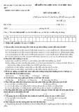 Đề kiểm tra HK 2 môn Sinh học 11 năm 2017 - THPT Lương Ngọc Quyến - Mã đề 124