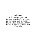 Tiểu luận: Hoàn thiện quy chế lương thưởng cho công ty CP Đầu tư và Xây dựng HODECO