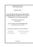 Luận văn Thạc sĩ Kinh tế: Quản trị rủi ro trong hoạt động kinh doanh hệ thống sân bóng đá của Công ty Cổ phần Đầu tư F – Leage tại Hà Nội