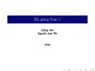 Bài giảng Toán 1: Chương 2 - Nguyễn Anh Thi