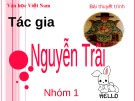 Bài giảng Ngữ văn lớp 12 - Bài: Tác gia Nguyễn Trãi