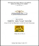 Bài giảng Thức ăn vật nuôi - ĐH Phạm Văn Đồng